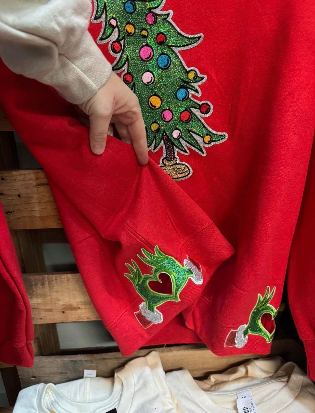 The Leaning Christmas Tree Shirt - with the Green Grump’s heart side detail 🫶🏻