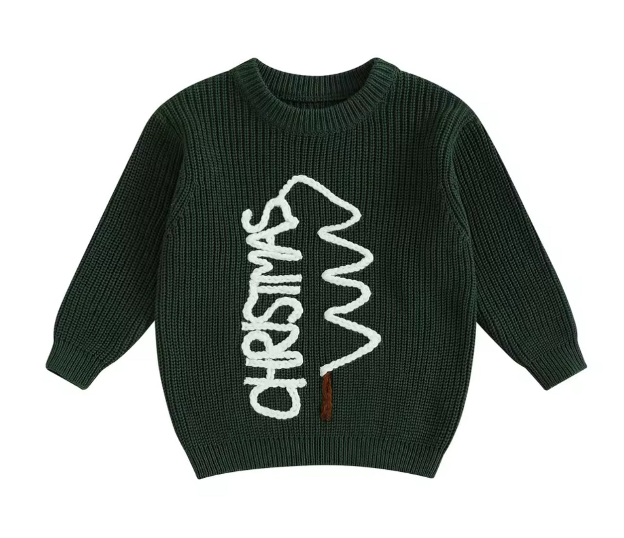 Christmas Tree Outline Toddler Knit Sweater