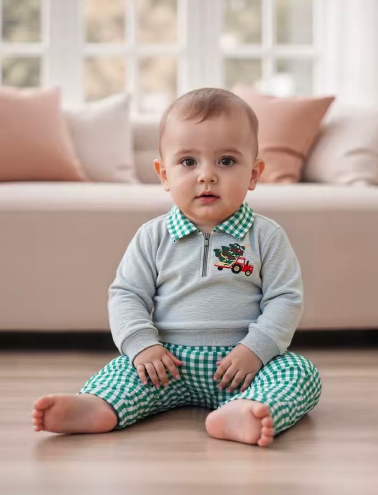 Christmas 1/4 zip Sweater & Pant Set