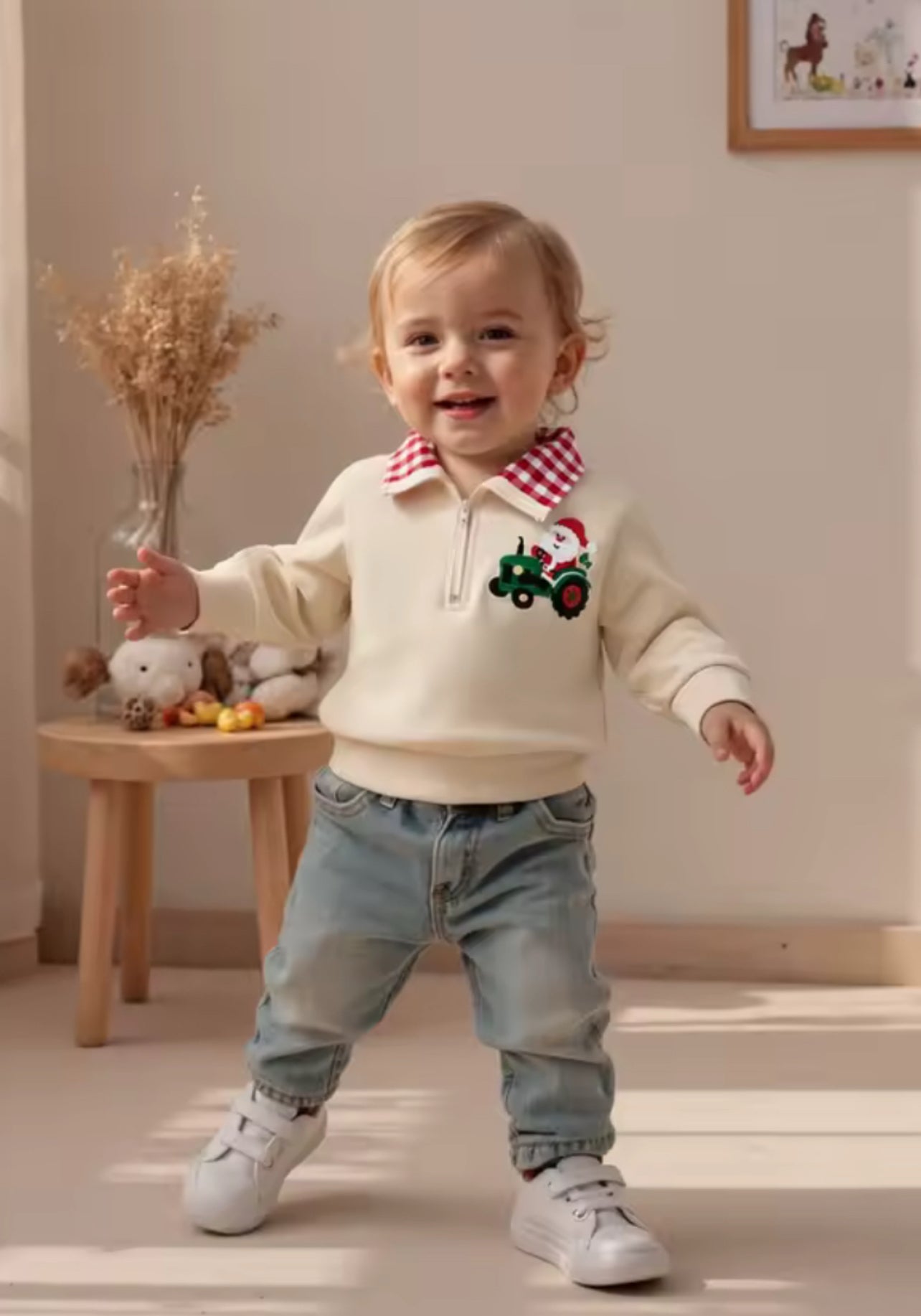 Christmas Toddler 1/4 zip Sweater