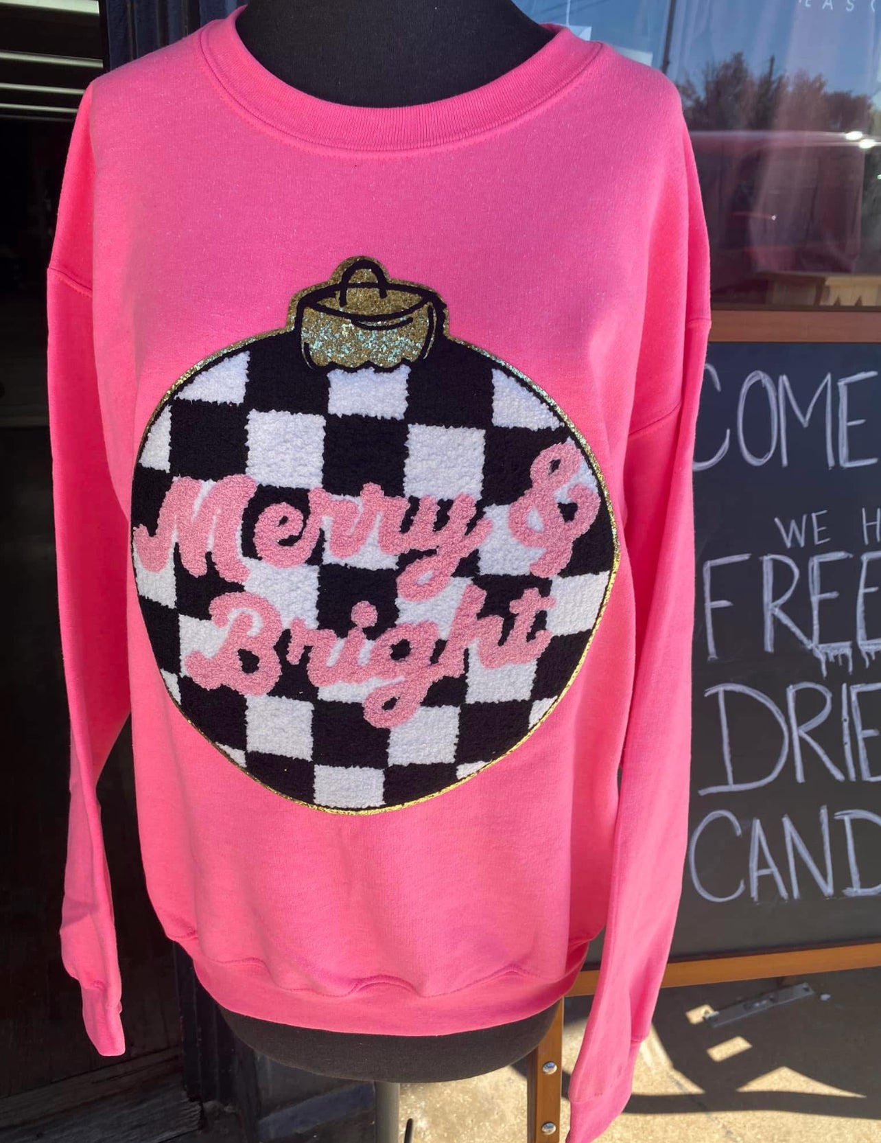 Checkered Ornament Merry & Bright Shirt