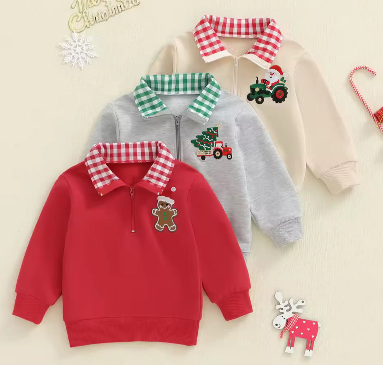 Christmas Toddler 1/4 zip Sweater