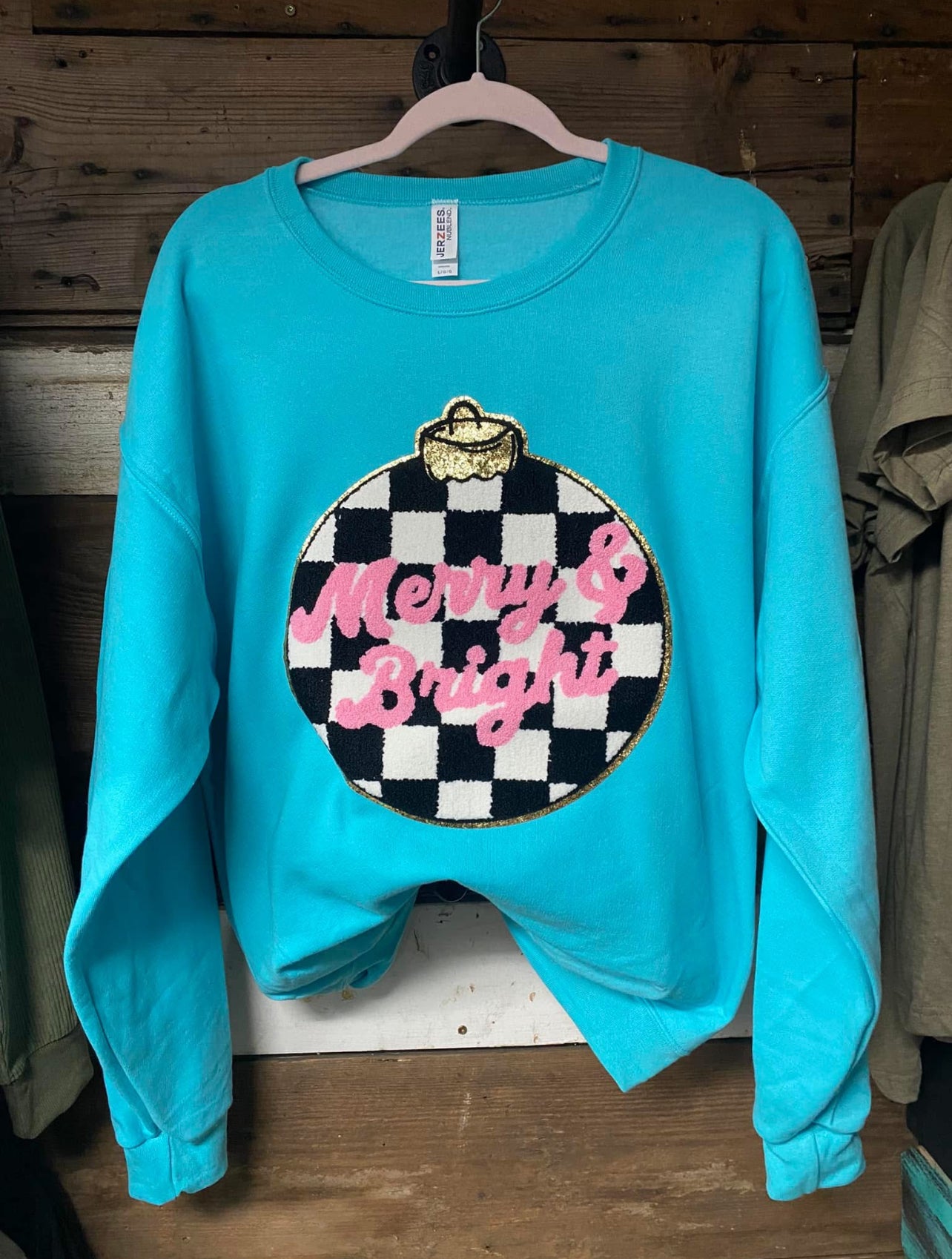 Checkered Ornament Merry & Bright Shirt