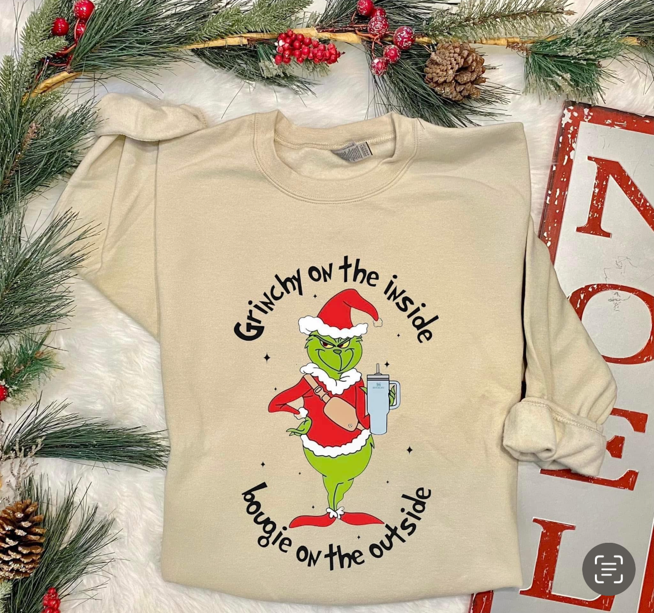 Green Christmas Grump Inside Bougie Outside Shirt